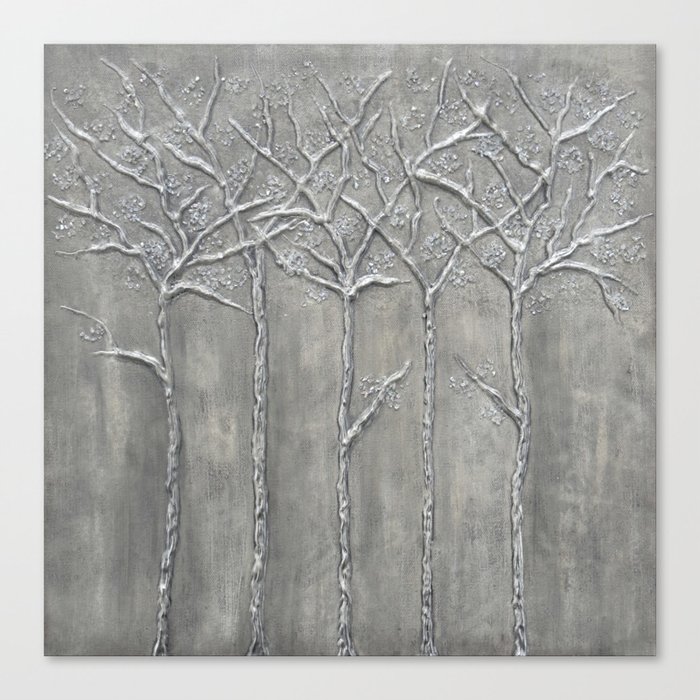 Gray Forest Painting Canvas Print