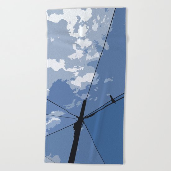 Bird on a wire Beach Towel