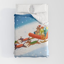 Dachshund open sleigh Duvet Cover