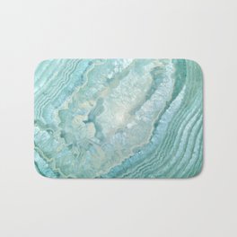"Aquamarine Pastel and Teal Agate Crystal" Bath Mat | Digital, Nature, Stone, Abstract Heaven, White Clouds, Teal Ocean, Protection, Waves Sea, Aquamarine, Crystal 