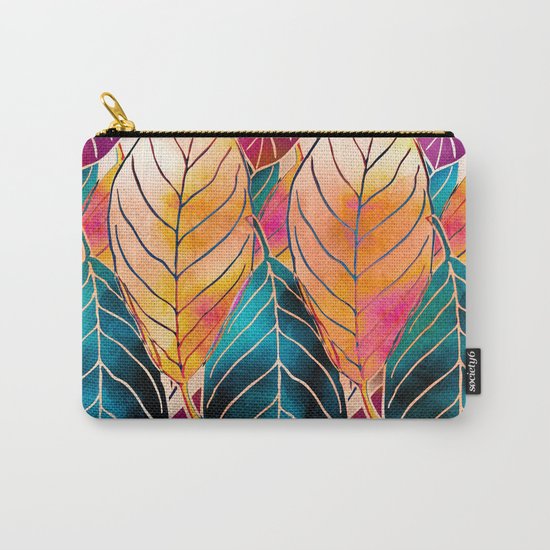 Colorful Leaves Pattern Carry-All Pouch