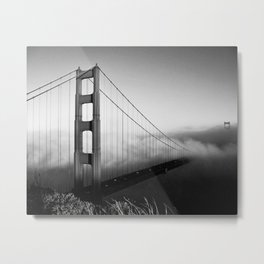 Golden Gate Bridge | Black and White San Francisco Landmark Photography Shot From Marin Headlands Metal Print | Amazing Gallery Vibe, Photo, California Us101, Counter Culture Area, Unusual Wall Ideas, Beautiful Adventure, College Dorm Room, Retro Photos Color, Office In Style Idea, Modern Vintage Home 