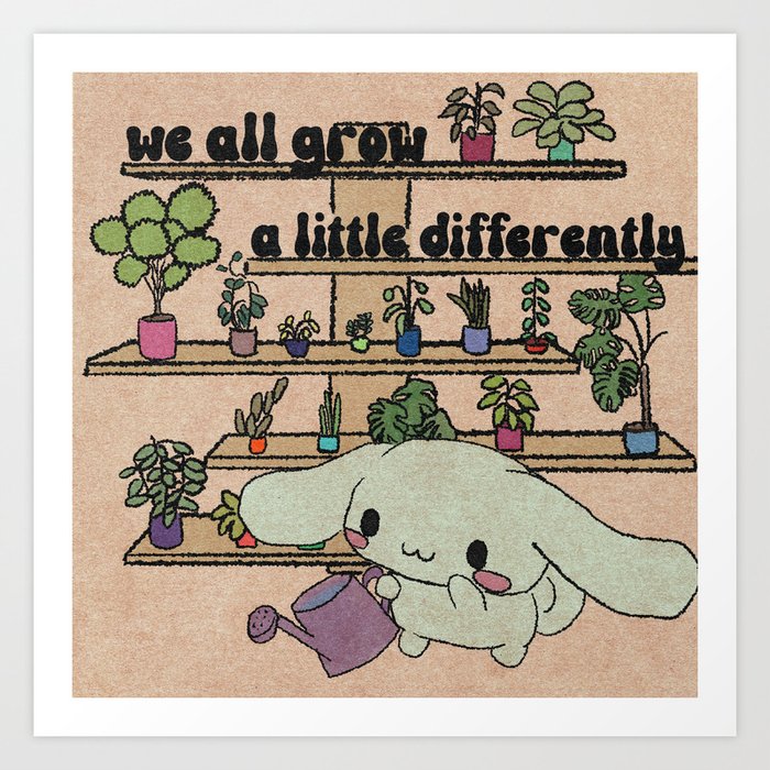grow differently print & sticker Art Print