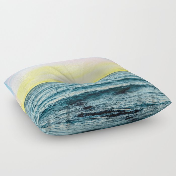 Sunset Over Lake Superior | Travel Photography and Collage Floor Pillow