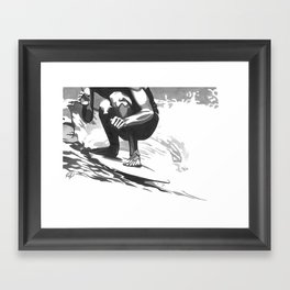 Crouching Tiger Surfer Framed Art Print