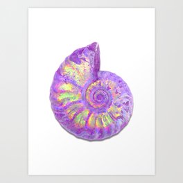 Ammonite Art Print | Painting, Pattern, Mixed Media, Nature 