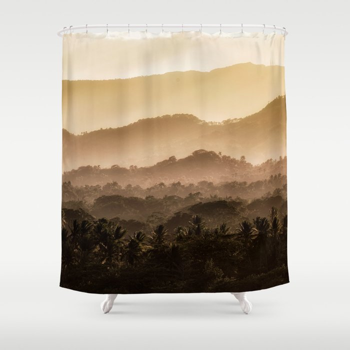 Tropical Mountain 1 Shower Curtain