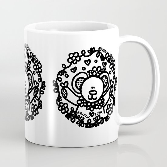 Floral Circle Bear! Mug