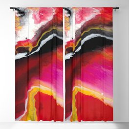 Abstract Red Fluid Blackout Curtain
