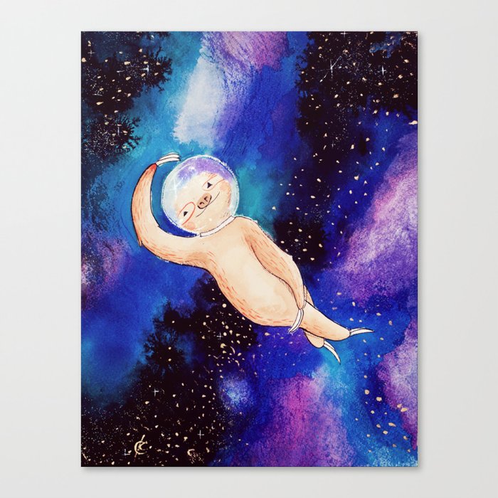 Draw me like one of your space sloths Canvas Print