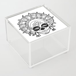 Sugar Skull Girl Outline Acrylic Box