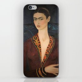 Frida Kahlo self portrait in a velvet dress painting for home and wall decor  iPhone Skin