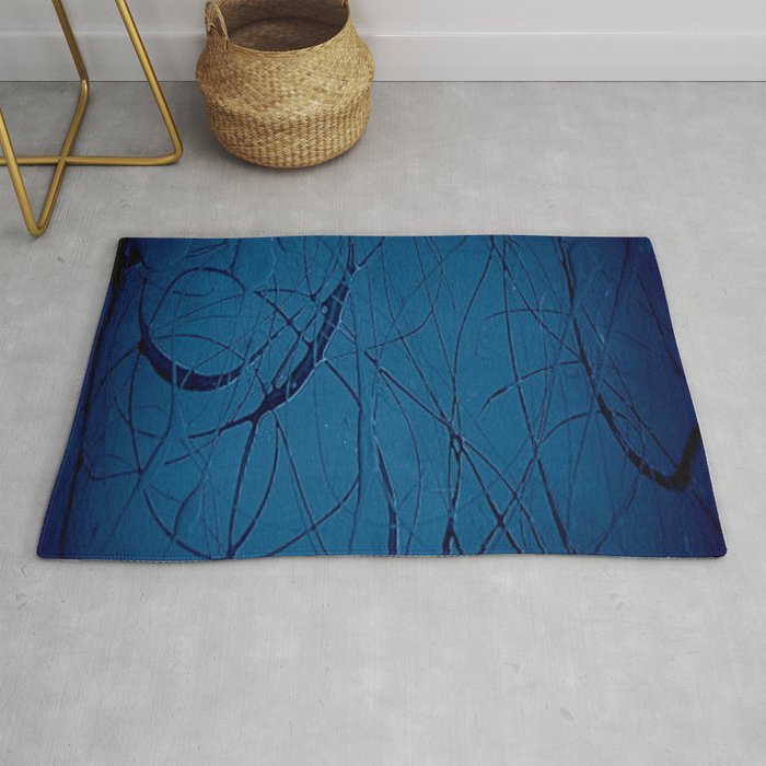 Navy Blue Jackson Pollock Style Art Abstract Expressionism