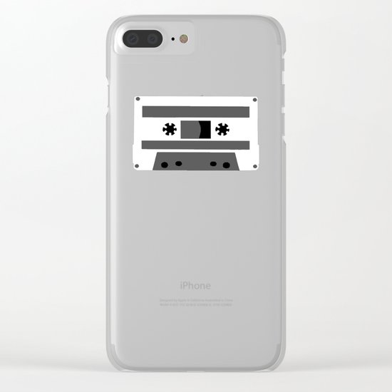 Black and White Tapes 45 Clear iPhone Case