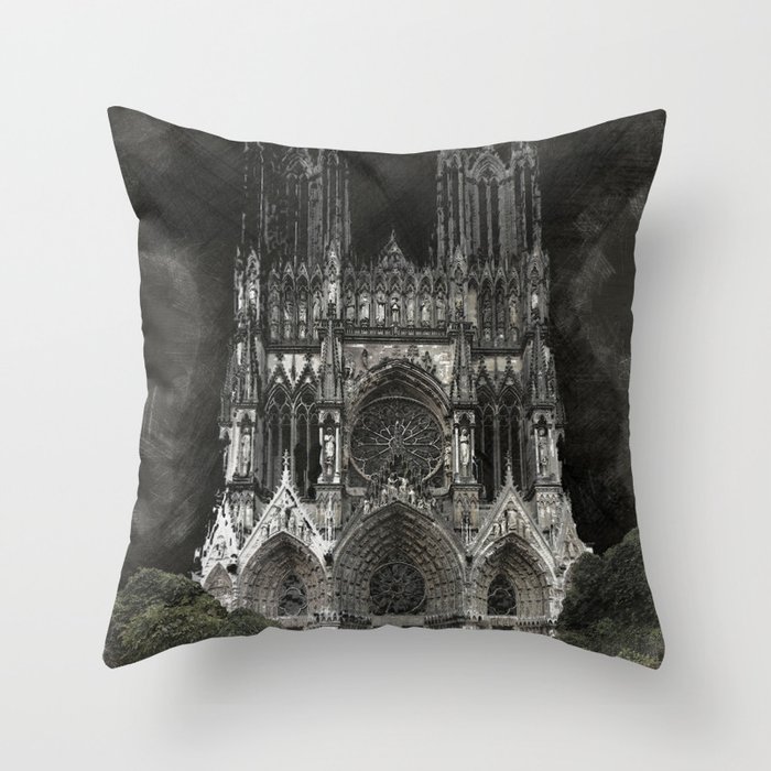 Cathedral Black Throw Pillow