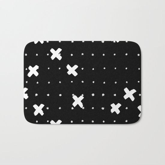 Cosine White on Black Bath Mat