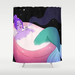 Space Mermaid Shower Curtain