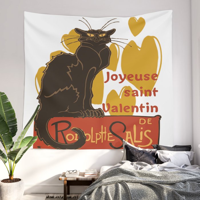 Joyeuse Saint Valentin Le Chat Noir Parody Wall Tapestry By Taiche Society6 Joyeuse Saint Valentin Le Chat Noir Parody Wall Tapestry By Taiche Society6