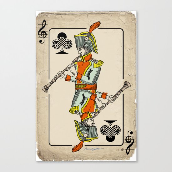 musical poker / Baroque oboe Canvas Print
