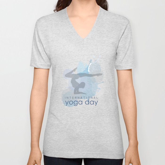 International yoga day workout  V Neck T Shirt
