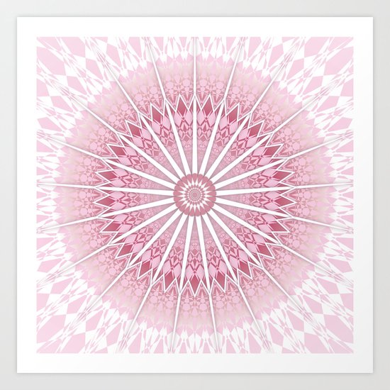 Dusky Pink Mandala Art Print