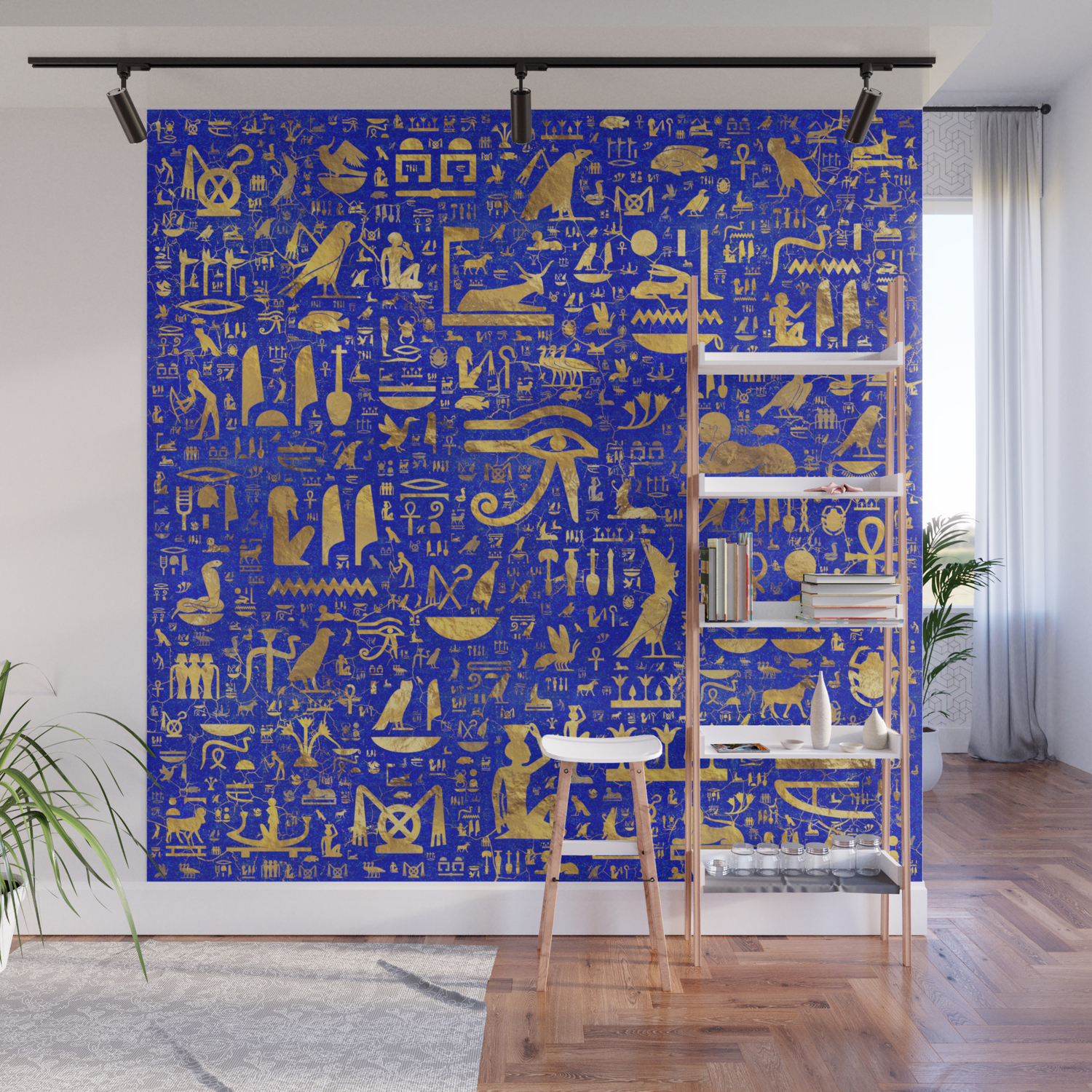 Wallpaper Egyptian hieroglyphs Pattern Wall Covering Peel and Stick Wallpaper Removable Wallpaper Self-Adhesive Film Large Wall decor