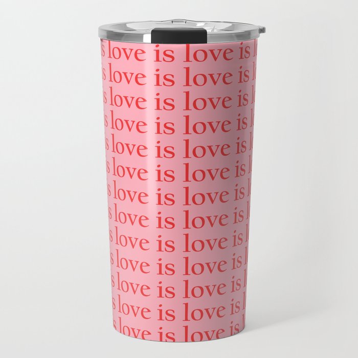 Love Is Love pattern red Travel Mug