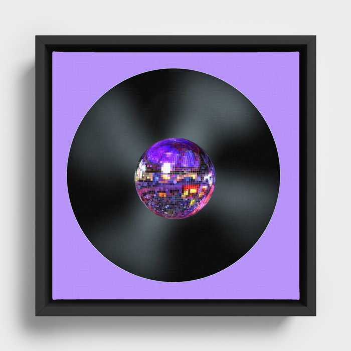 Disco Vinyl Record Framed Canvas