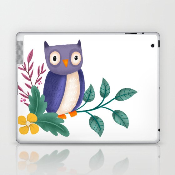 Cute Woodland Owl Laptop & iPad Skin