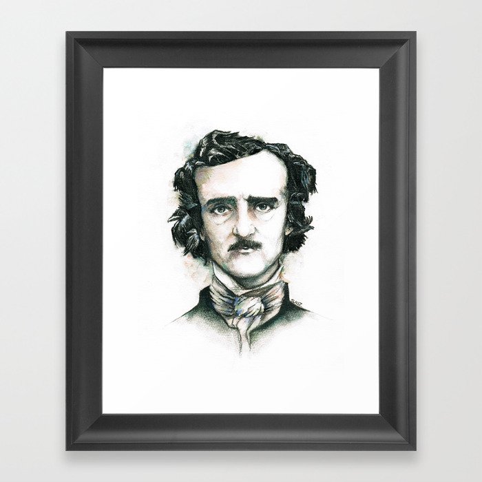 Edgar Allan Poe and Ravens Framed Art Print