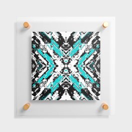 Blue Changes - Abstract black, white and blue Floating Acrylic Print