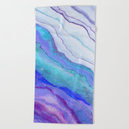 AGATE Inspired Watercolor Abstract 07 Beach Towel