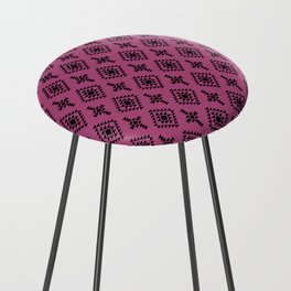 Magenta and Black Native American Tribal Pattern Counter Stool