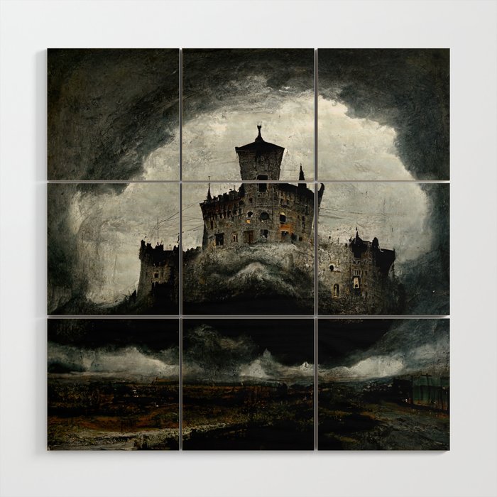 Castle in the Storm Wood Wall Art