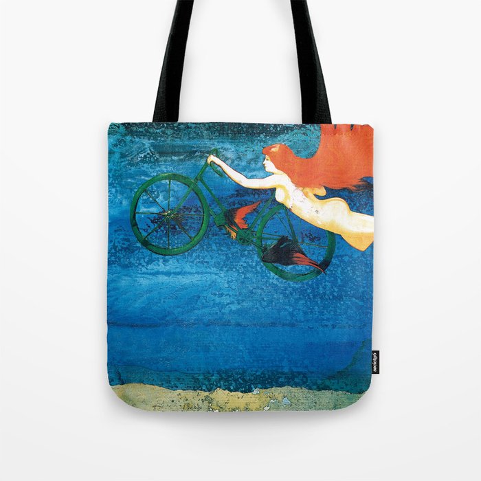 Bicycle girl on the sky Tote Bag