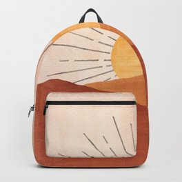 Abstract terracotta landscape, sun and desert Backpack