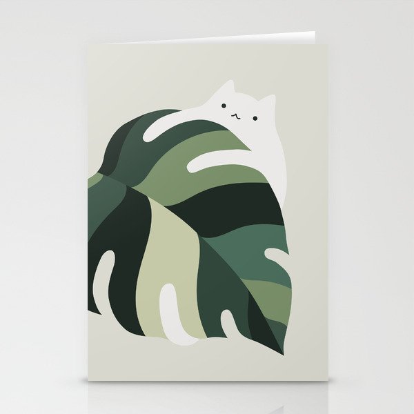 Cat and Plant 12B Stationery Cards
