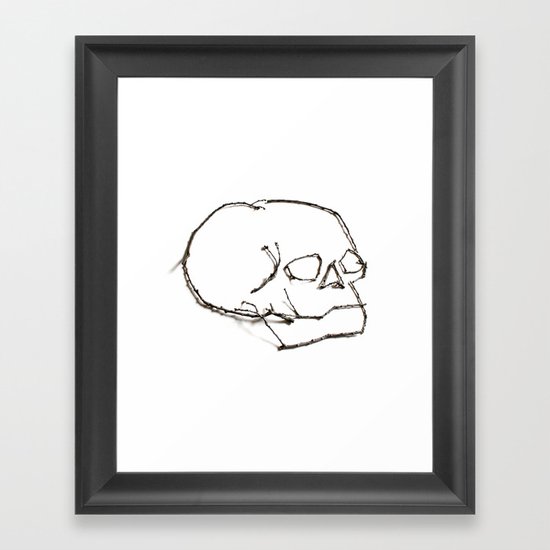 47. Twiggy Skull Framed Art Print
