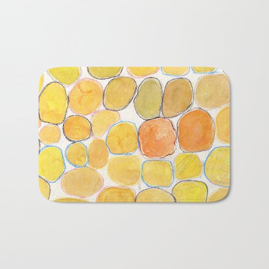 Cheerful orange Gathering Bath Mat
