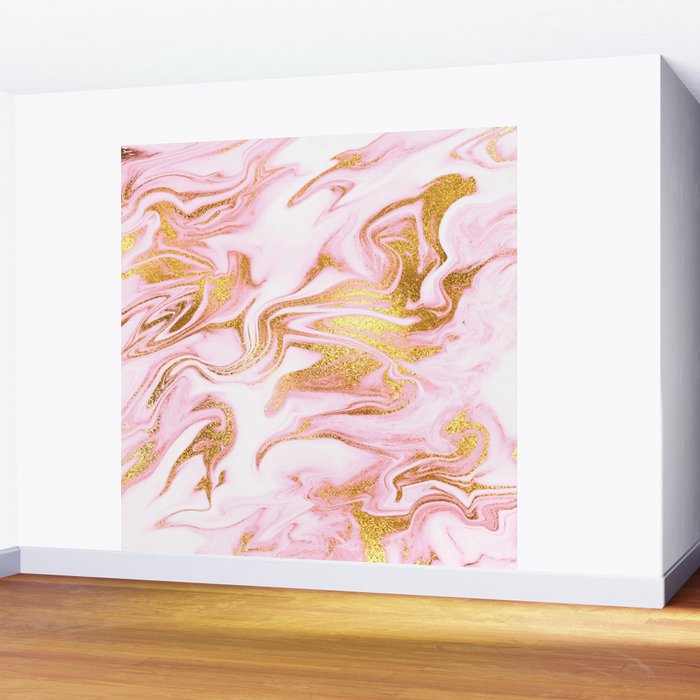 Rose Gold Marble Agate Geode Wall Mural by ...