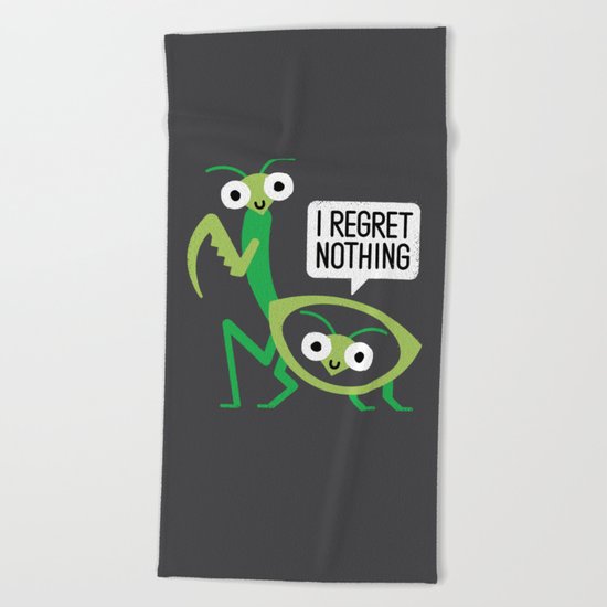 When a Mantis Loves a Woman Beach Towel