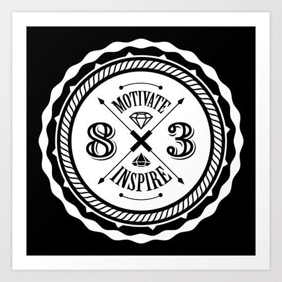 Motivate & Inspire (White) Art Print