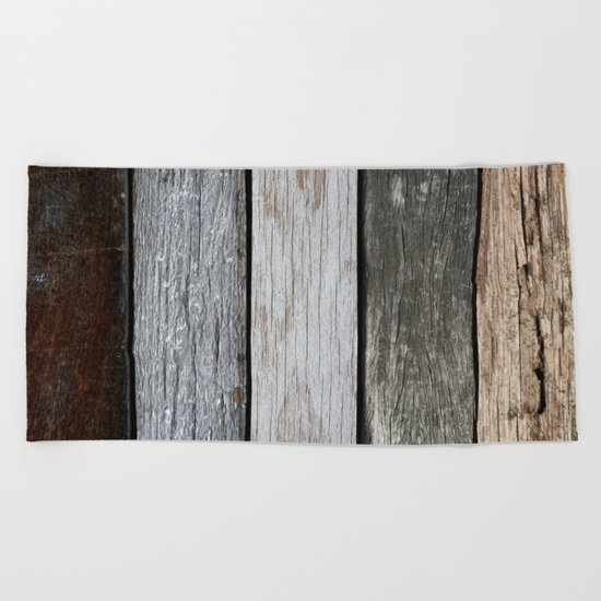 Wood Texture Beach Towel