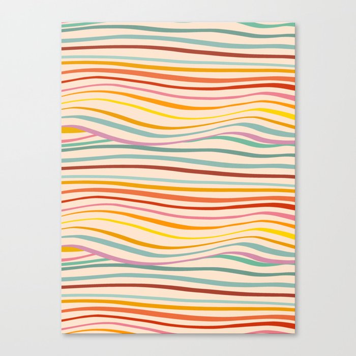 Sea of change - Rainbow Wave Pattern Canvas Print