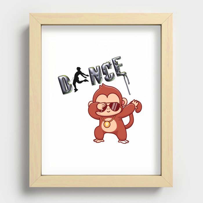 monkey dancing Recessed Framed Print