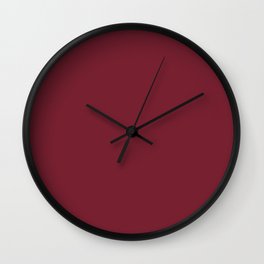Deep Ruby Red Velvet Solid Color Parable to Pantone Rhubarb 19-1652 Wall Clock