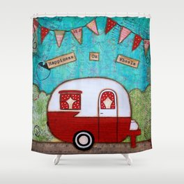 Vintage Camper Red Shower Curtain