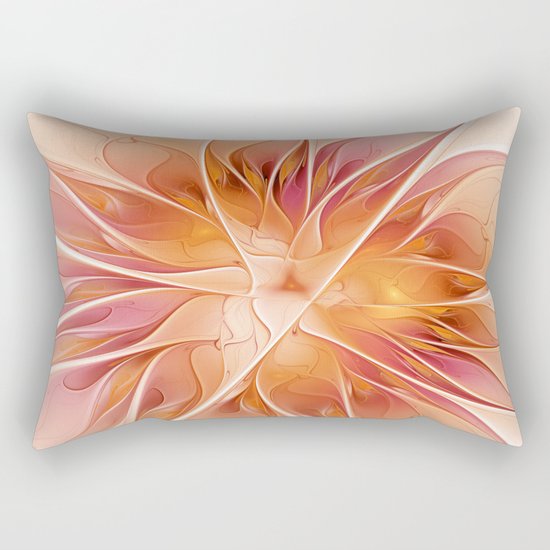 Floral Impression, Abstract Fractal Art Rectangular Pillow