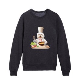 Dog In Chef Hat Cooks Soup Kids Crewneck