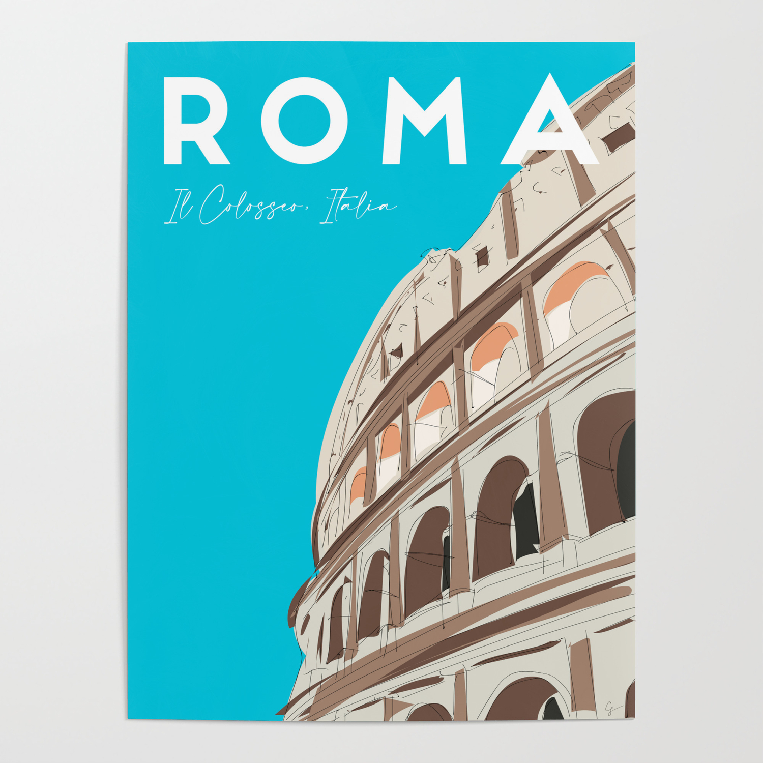 High Quality POSTER on Paper or Canvas.Travel Art Decor.Coliseum Rome.4300o 